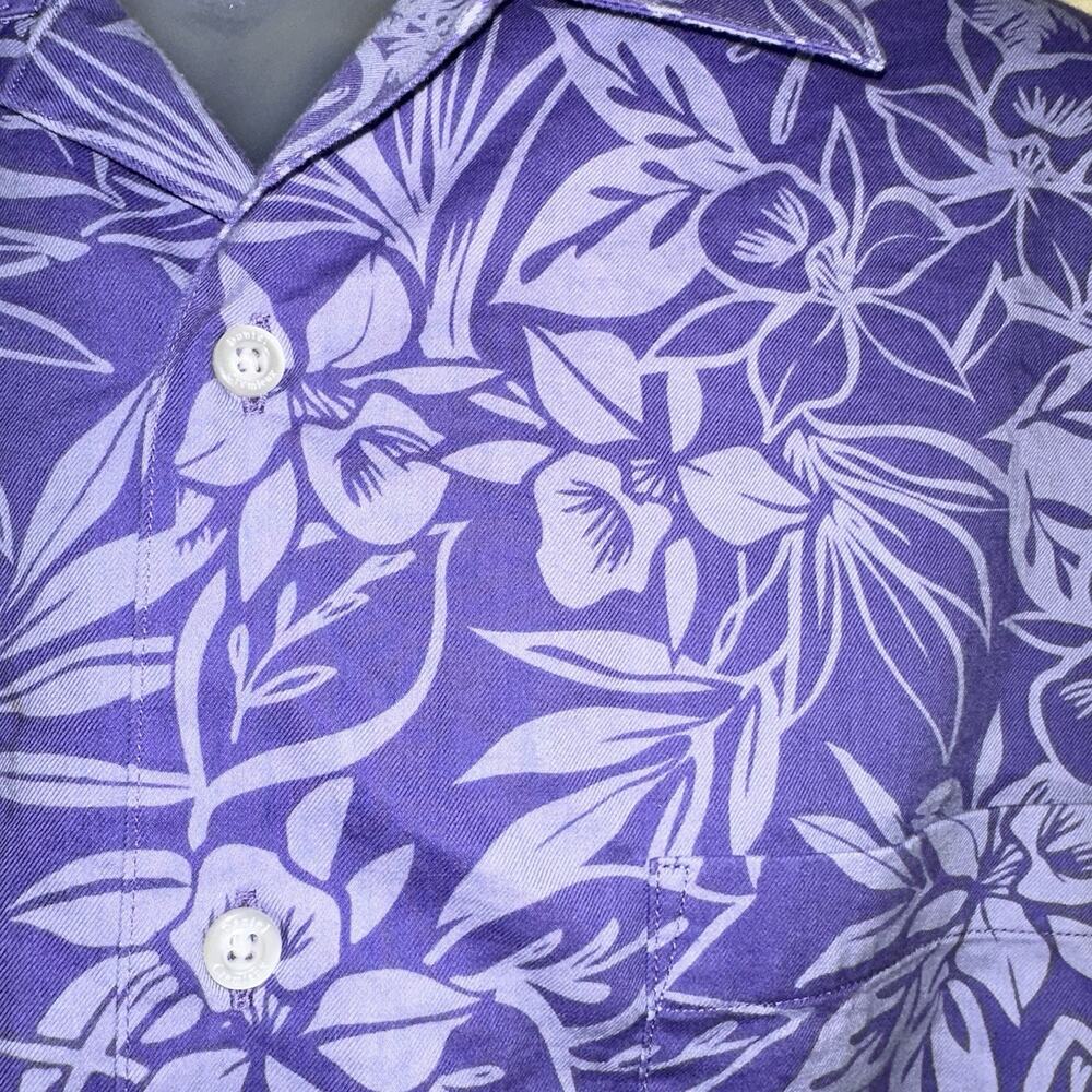 Daniel Cremieux Signature Collection Purple Hawaiian Floral Shirt M 0625